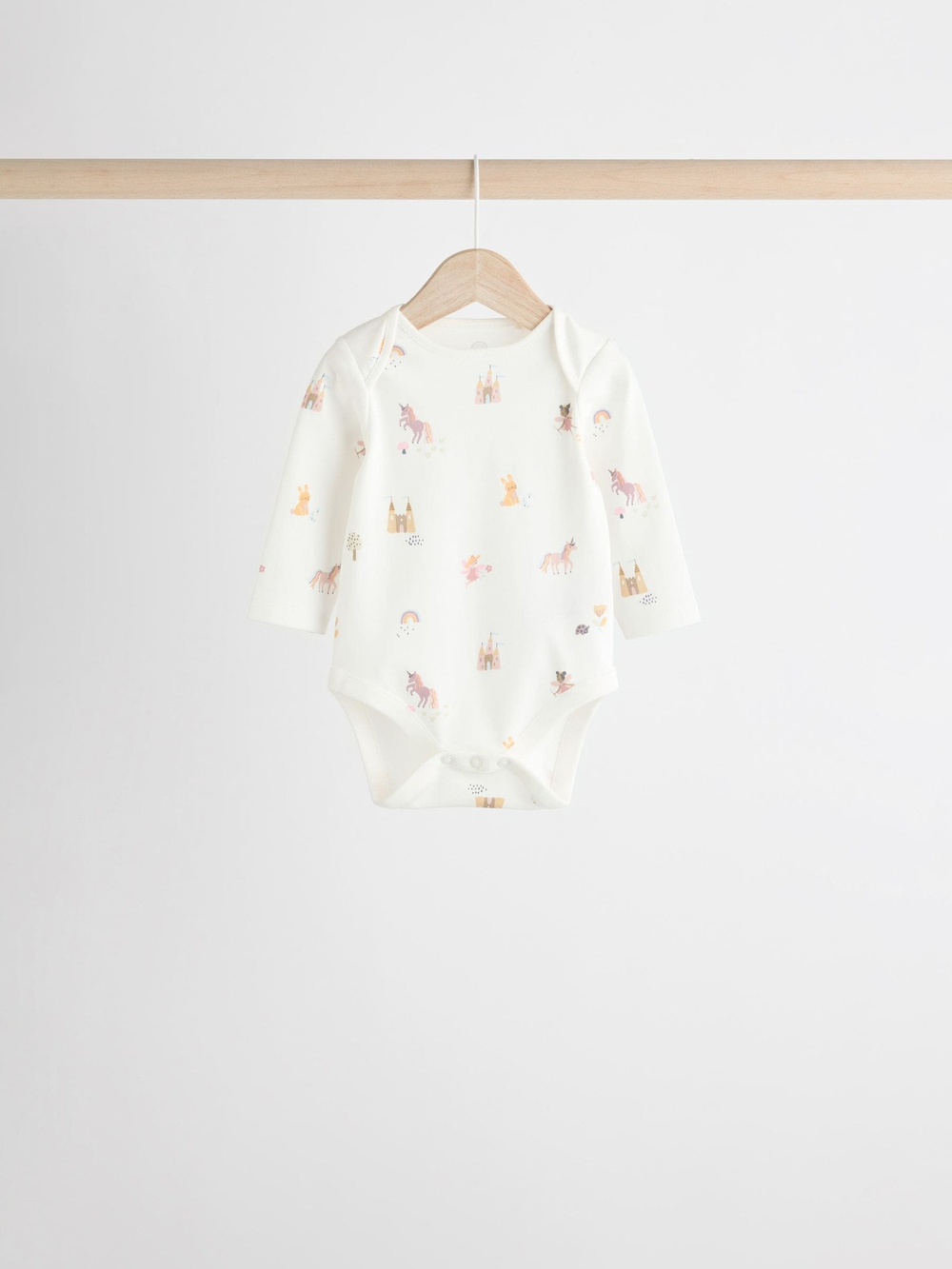 Боди с длинным рукавом для малышей Next N95-305, 5 шт., Белый, Розовый, Салатовый