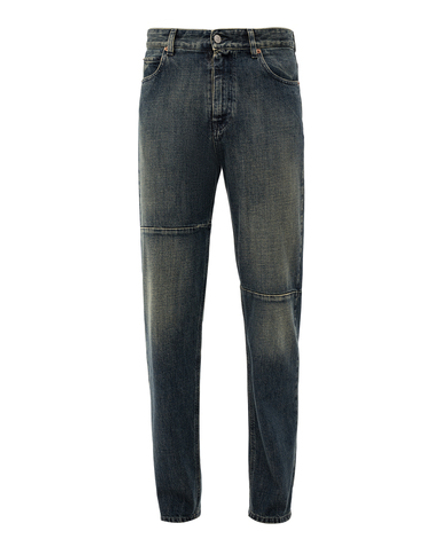 MM6 MAISON MARGIELA ДЖИНСЫ СИНИЕ МУЖСКИЕ С ОТСТРОЧКАМИ