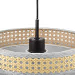 8043/1 MODERNI LN26 338 черный/серый/бежевый, металл/текстиль/ротанг Подвесной светильник Е27 1*60W 220V LAUNA