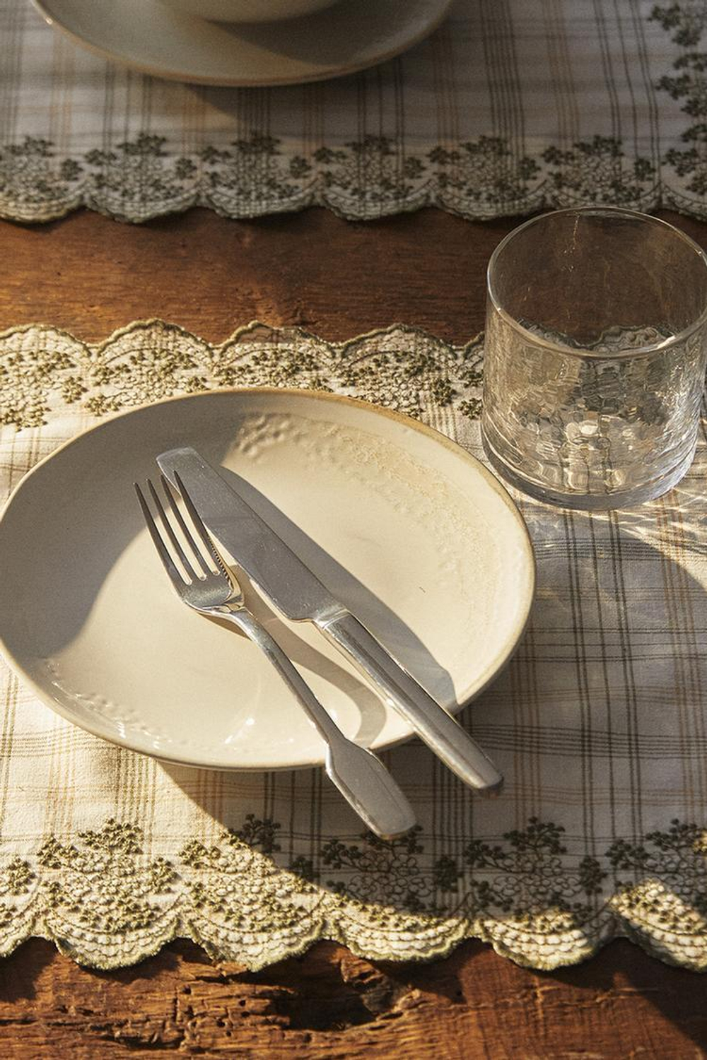 ZARA HOME КЛЕТЧАТАЯ ЛЬНЯНАЯ САЛФЕТКА, ЗЕЛЕНЫЙ