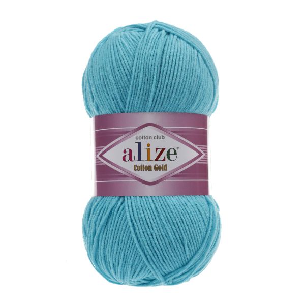 Пряжа Alize (Ализе) Cotton Gold / уп.5 мот. по 100 г, 330м, 287 светло-бирюзовый A
