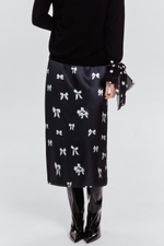 Юбка прямая с бантами