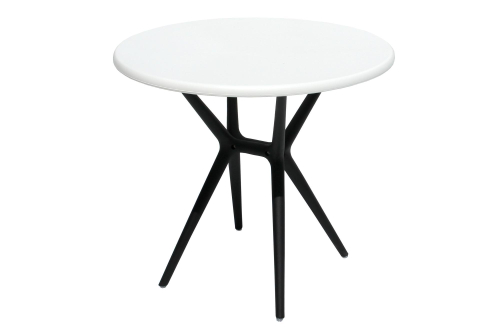 Стол пластиковый ТЕОРИ арт.PP9901WRбч круглый (белый с черными ножками)