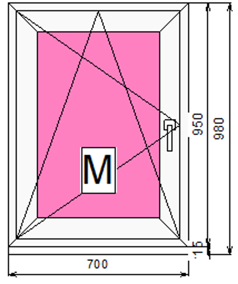 Пластиковое окно 950 х 700 ТермА Эко + Москитная сетка