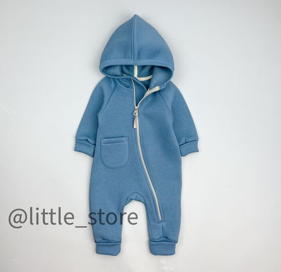 Комбинезон "Simple" из футера с начесом, Синий камень