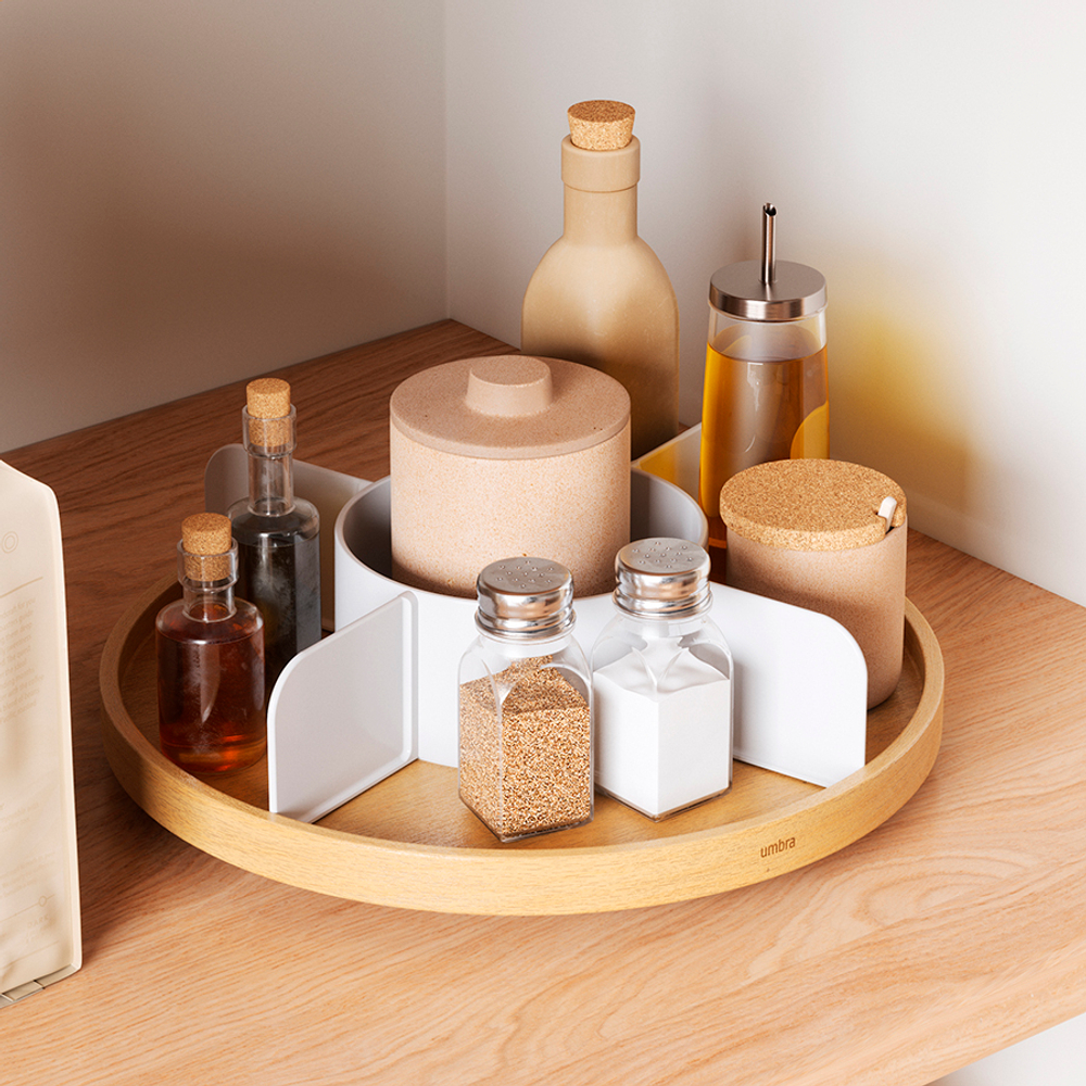 Органайзер для специй bellwood, белый/натуральное дерево