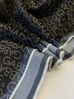 Джинса (деним) хлопок с эластаном Dolce&Gabbana черная с коричневом лого и бархатным покрытием