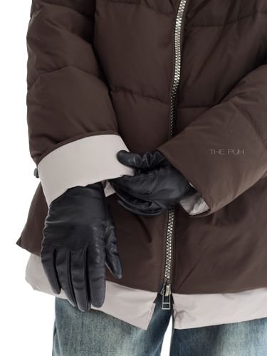 Куртка с контрастной отделкой в шоколадном цвете