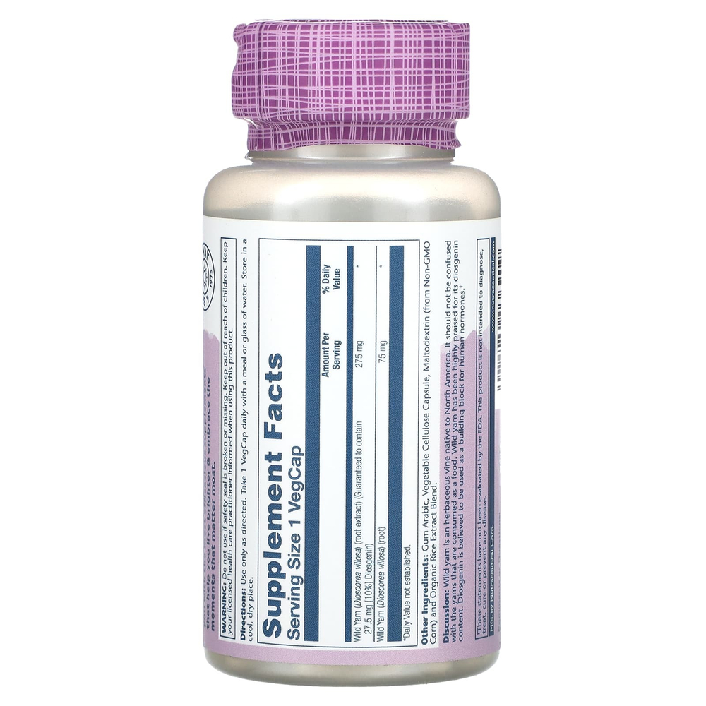 Solaray, Vital Extracts Wild Yam, 60 вегетарианских капсул