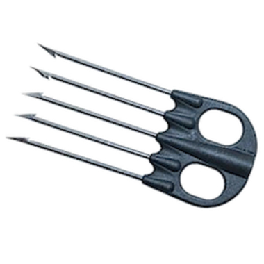 Наконечник Пятизубец Salvimar AA027 с фиксатором и с чехлом (оцинкованная сталь)