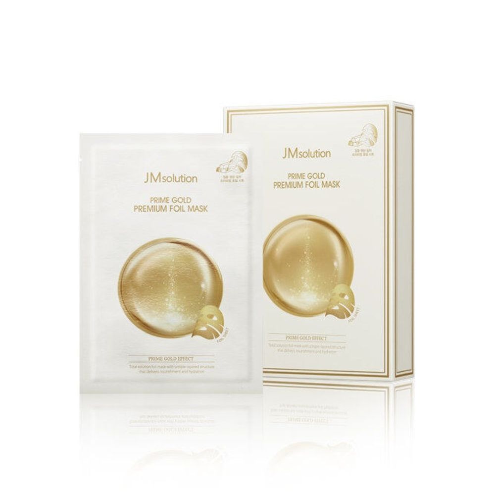 JM SOLUTION Восстанавливающая маска с коллоидным золотом Prime Gold Premium Foil Mask 35 мл.