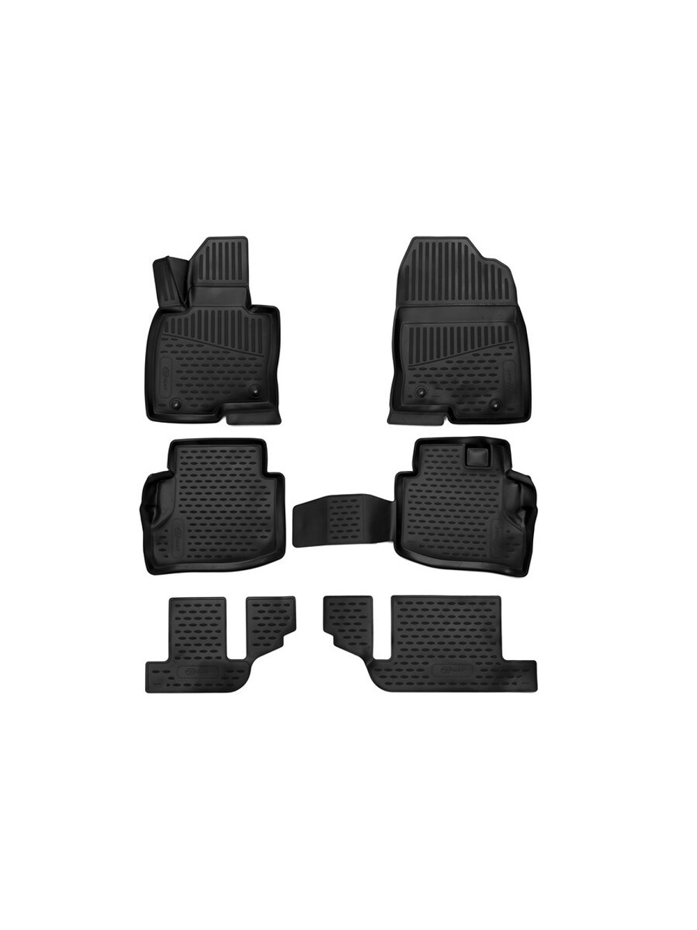 Коврики в салон для MAZDA CX-9 (II, IIr), 2016-, кроссовер, 6 шт. (Повышенная устойчивость, повышенная износосто FORMAT.3D3331210K
