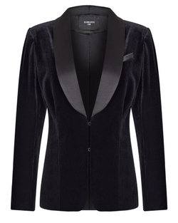 Жакет из бархата приталенный