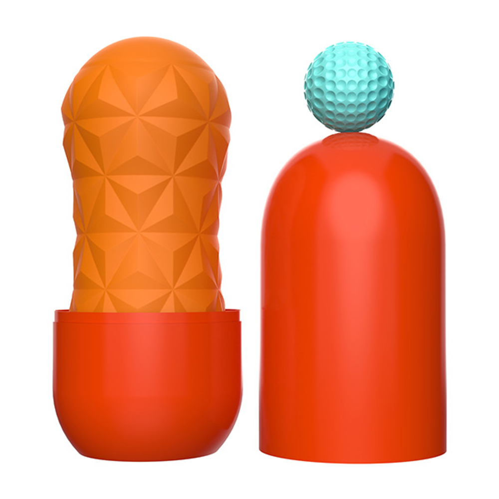 Оранжевый мастурбатор 14,5см в колбе Pretty Love Victoria Cheney Masturbation Sleeve BM-009229T6-1