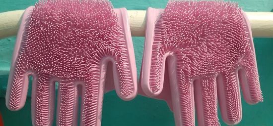 Силиконовые перчатки для уборки Xiaomi Silicone Cleaning Glove Pink (HH674)