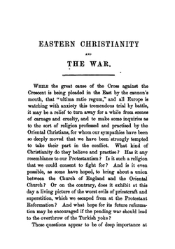 Eastern Christianity and the War. The Idolatry, Superstition and Corruption of the Christians of . | Joseph Brown