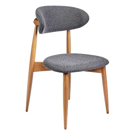 Стул Mod, тёмно-серое букле, ножки цвета орех