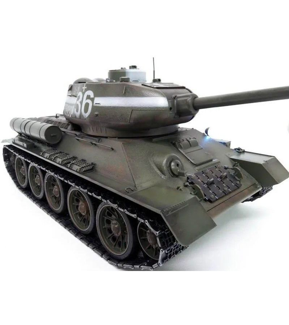 Радиоуправляемый танк Taigen T34-85 1/16 с откатом ствола и звуковыми эффектами, 2.4G V3, для танкового боя