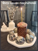 Подставка для яиц и кулича пасхальная белая