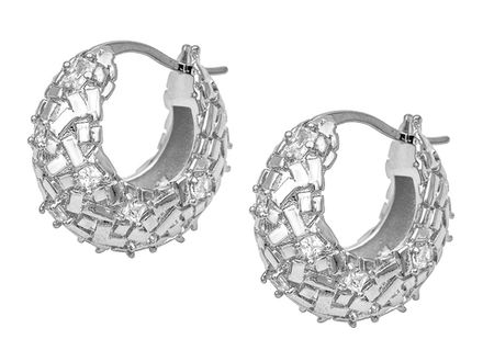 Серьги "Фактурные" 21мм, со стразами