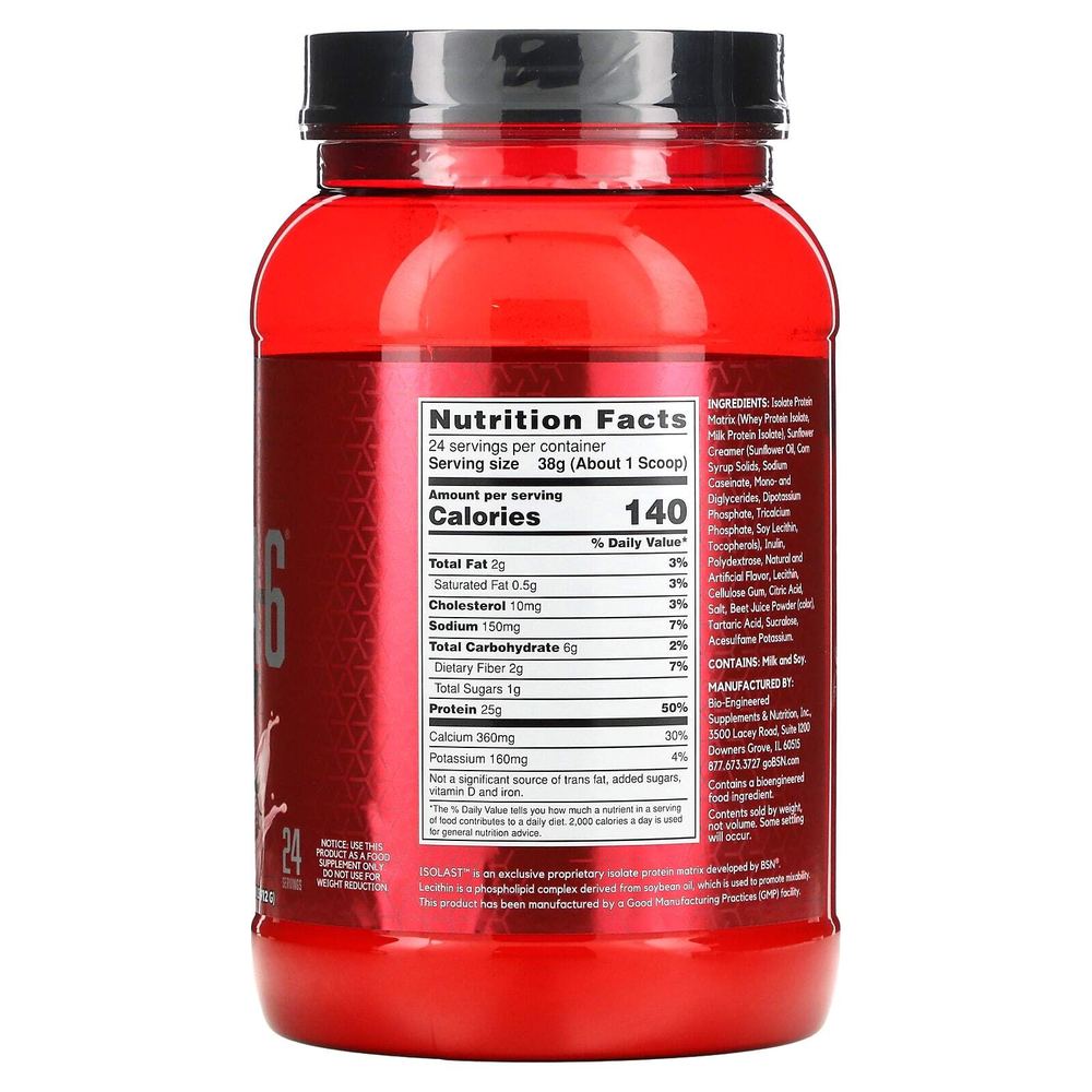 BSN, Syntha-6®, изолят, протеиновая смесь для приготовления напитка, клубничный молочный коктейль, 912 г (2,01 фунта)