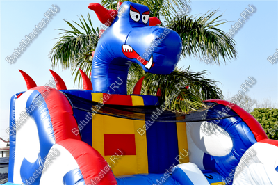 Коммерческий надувной батут-горка "Дракон" 11*6*8,5 м