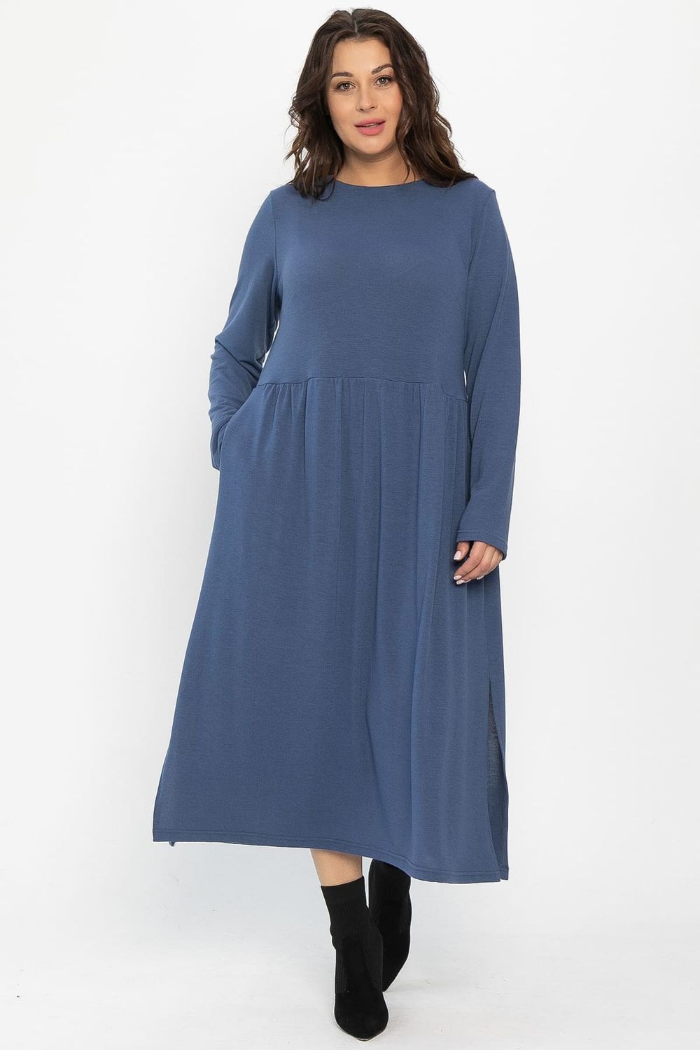 Платье трикотажное Твоя осень (синее) П14443-25М LT Collection