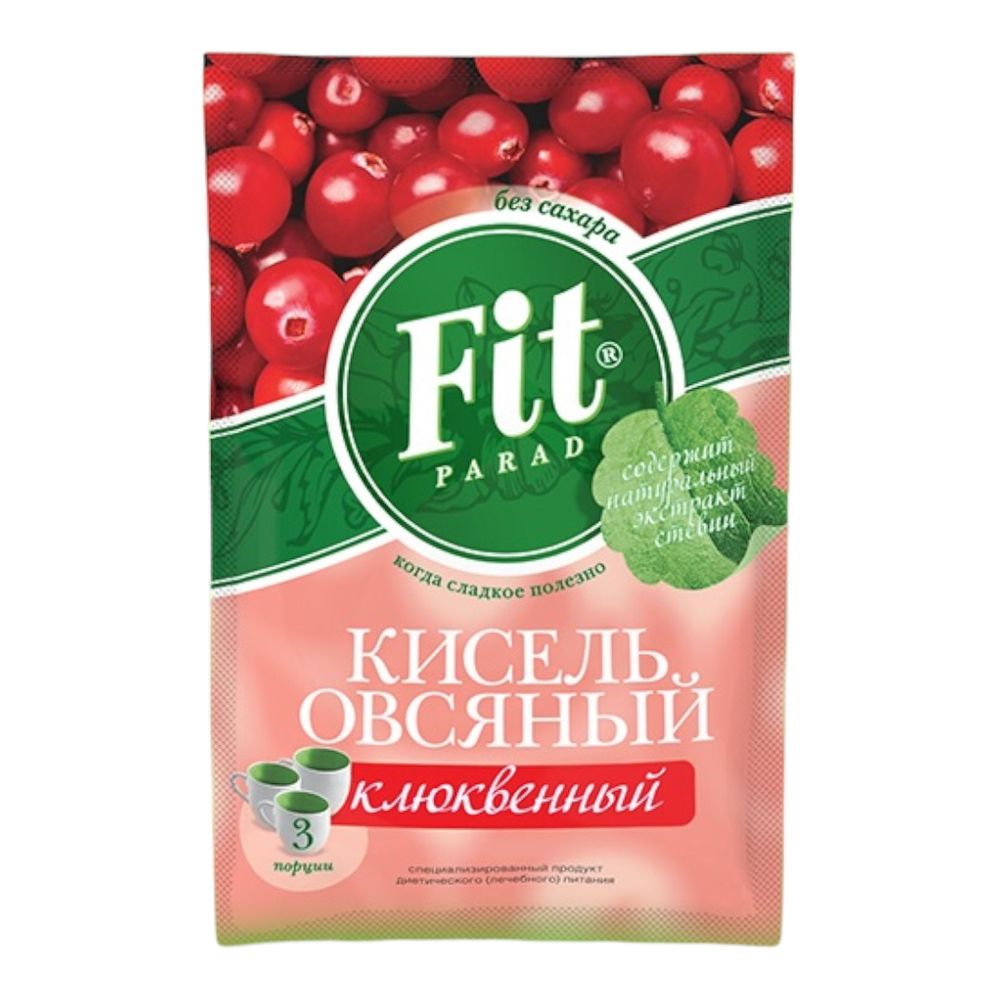 Кисель FitParad «Клюквенный» овсяный, 50 г (ФитПарад)