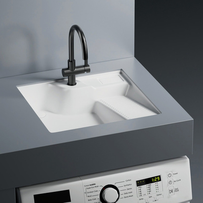 Раковина на стиральную машину встраиваемая снизу ABBER Rechteck AC2224R белая