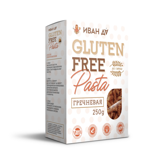 Паста (макаронные изделия) БЕЗГЛЮТЕНОВАЯ гречневая, 250г