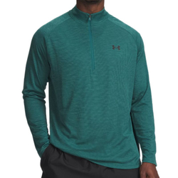 Теннисная футболка Under Armour Tech Textured 1/2 Zip - rack green/black