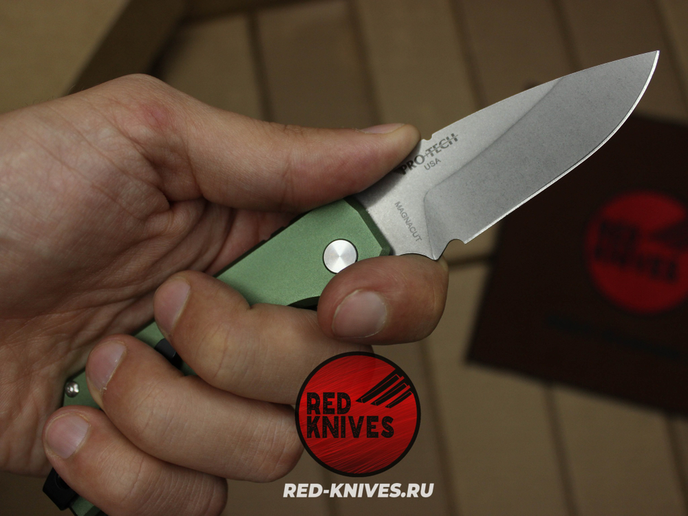 Нож Pro-Tech Strider PT Auto - зеленая рук, светлый клинок RK/Н117
