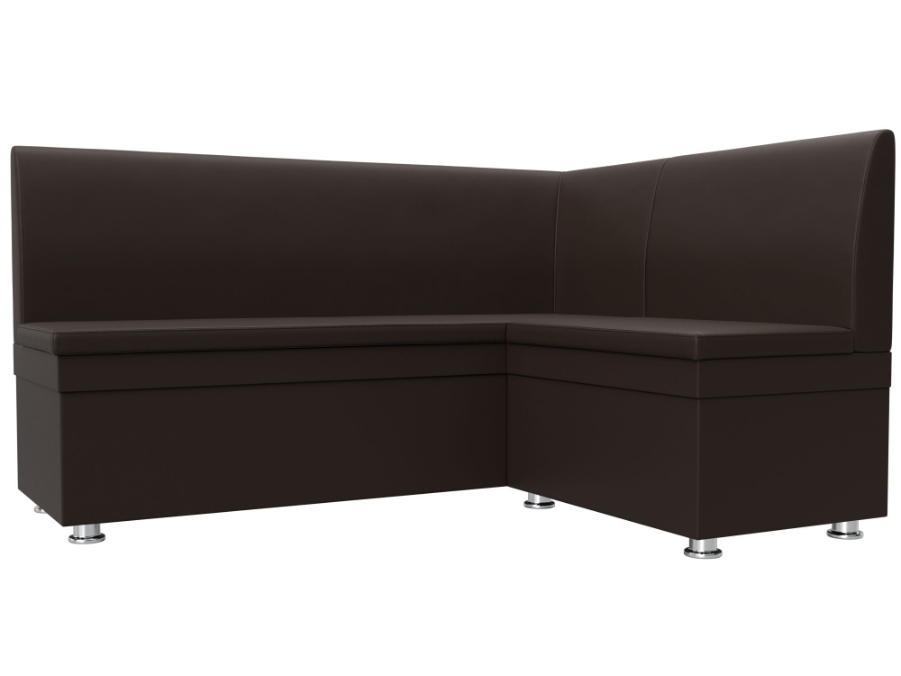 Диван кухонный угловой Уют правый угол, Коричневый, Экокожа, 28385
