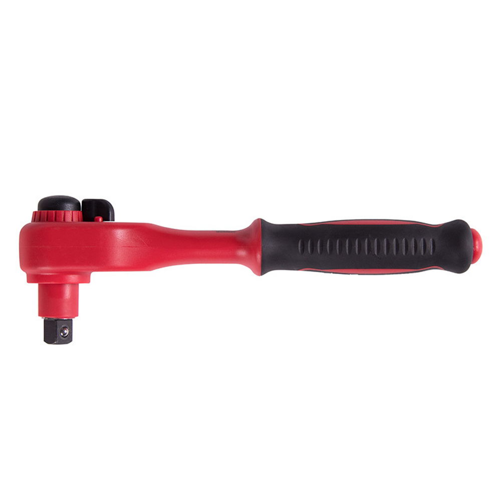 KING TONY (4771VE-10) Трещотка диэлектрическая 1/2", 250 мм, 24 зубца, флажковая с кнопкой, фиксатор