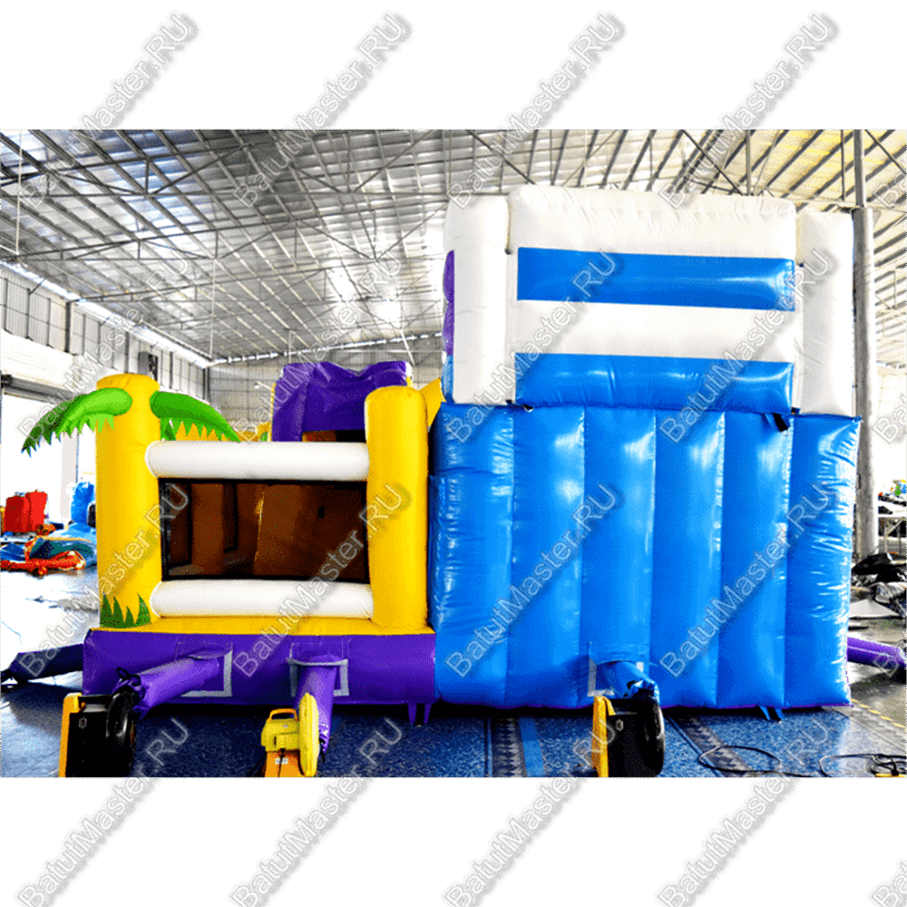 Коммерческий батут "Белый клык" с немеханизированной головой, размер 6*5*4 м