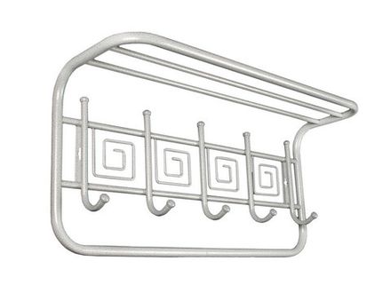 Вешалка настенная "Ажур" 60 см с полкой (Белое серебро "Антик"), ЗМИ