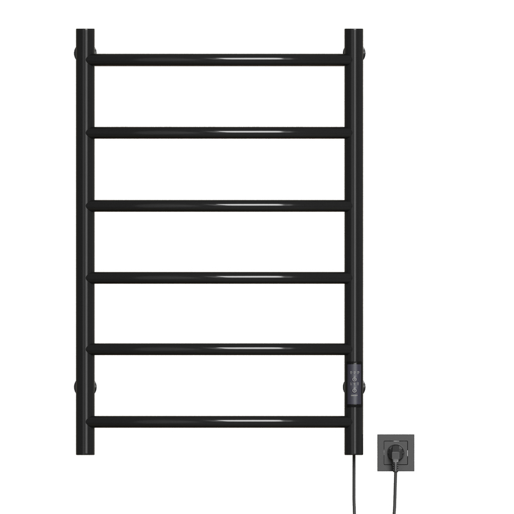 Полотенцесушитель MIXLINE CAPELLA  80х50 (таймер, 253 Вт, 6 перекладин) электрический ЧЕРНЫЙ
