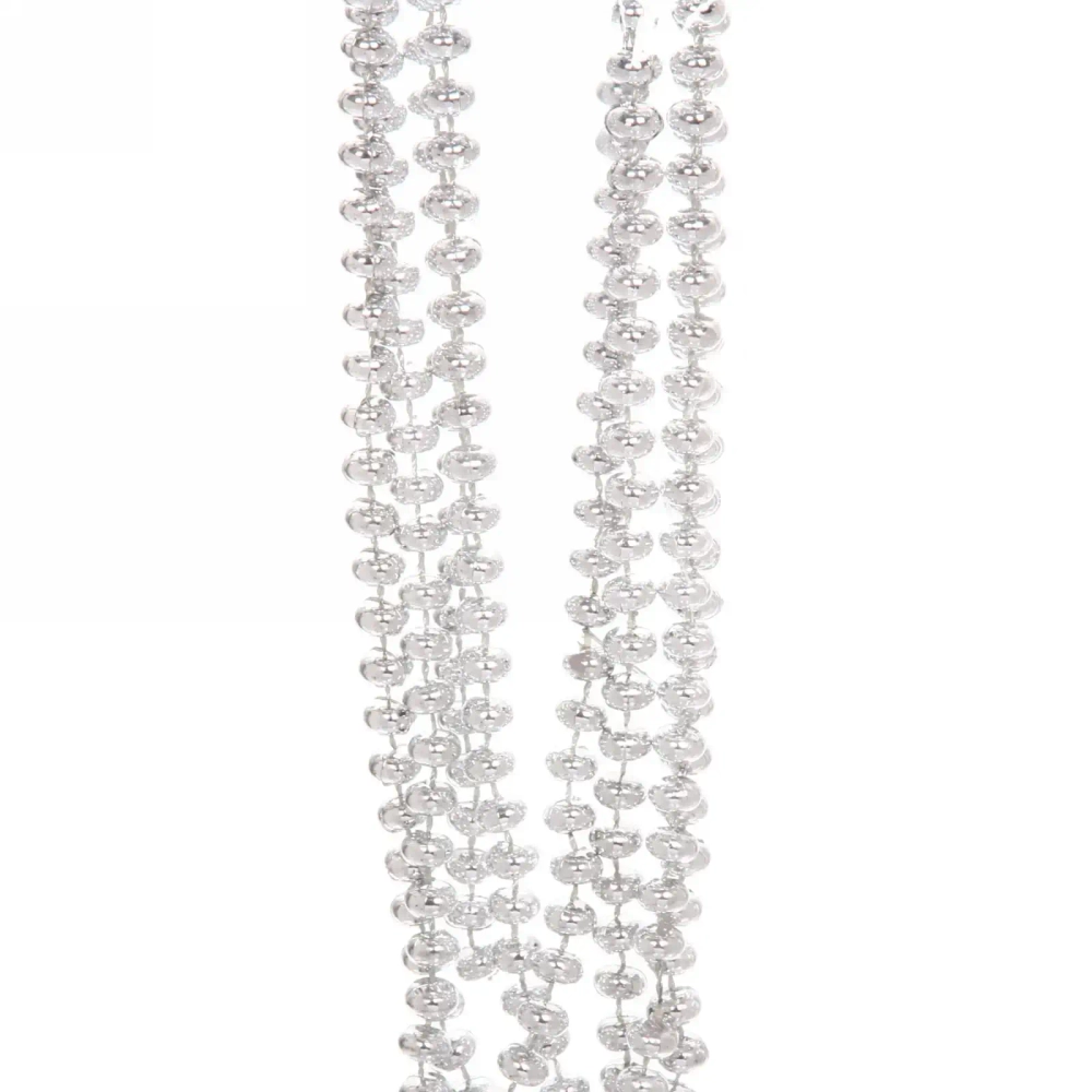 Бусы на ёлку 2,0 м «Жемчуг» 0,68 см, Серебро