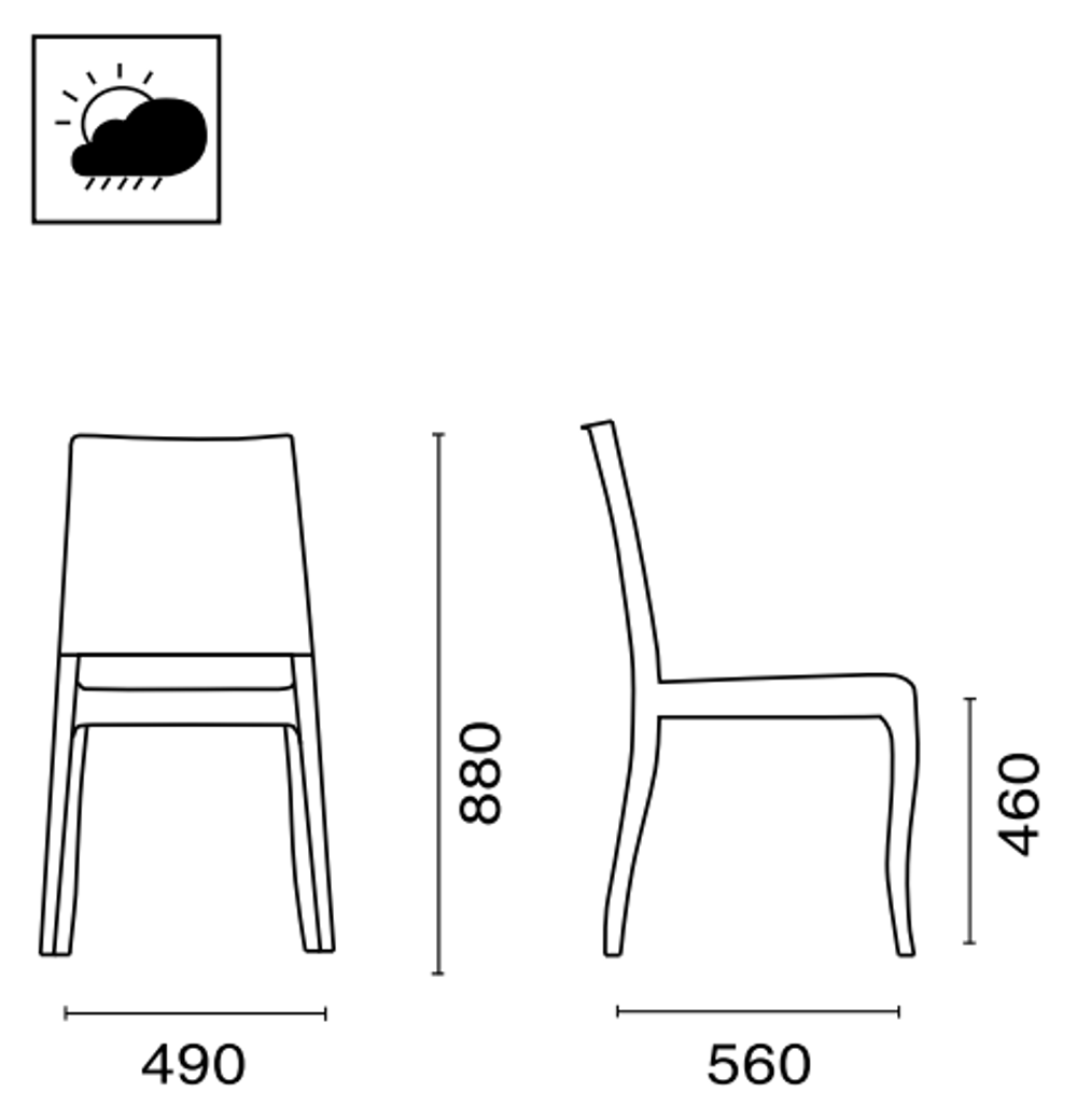 Стул пластиковый Papatya Class-X, белый матовый