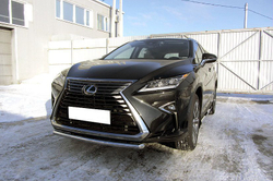Защита переднего бампера (нержавейка) Lexus RX-350 (2015-2019) d57 короткая