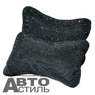 Подушки на подголовник Coolpart - DIAMOND (2шт) - P20-BL - Замша черный +Стразы colour