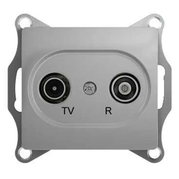 Розетка телевизионная оконечная TV/R 2-м СП Glossa 1дБ механизм алюм. SchE GSL000394