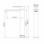 Смеситель для раковины высокий WONZON & WOGHAND BRILLIANT WW-88019079-MB черный матовый