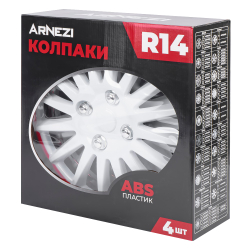 Колпаки R14 Orion 4шт (бело-красные) ABS-пластик ARNEZI A0702078