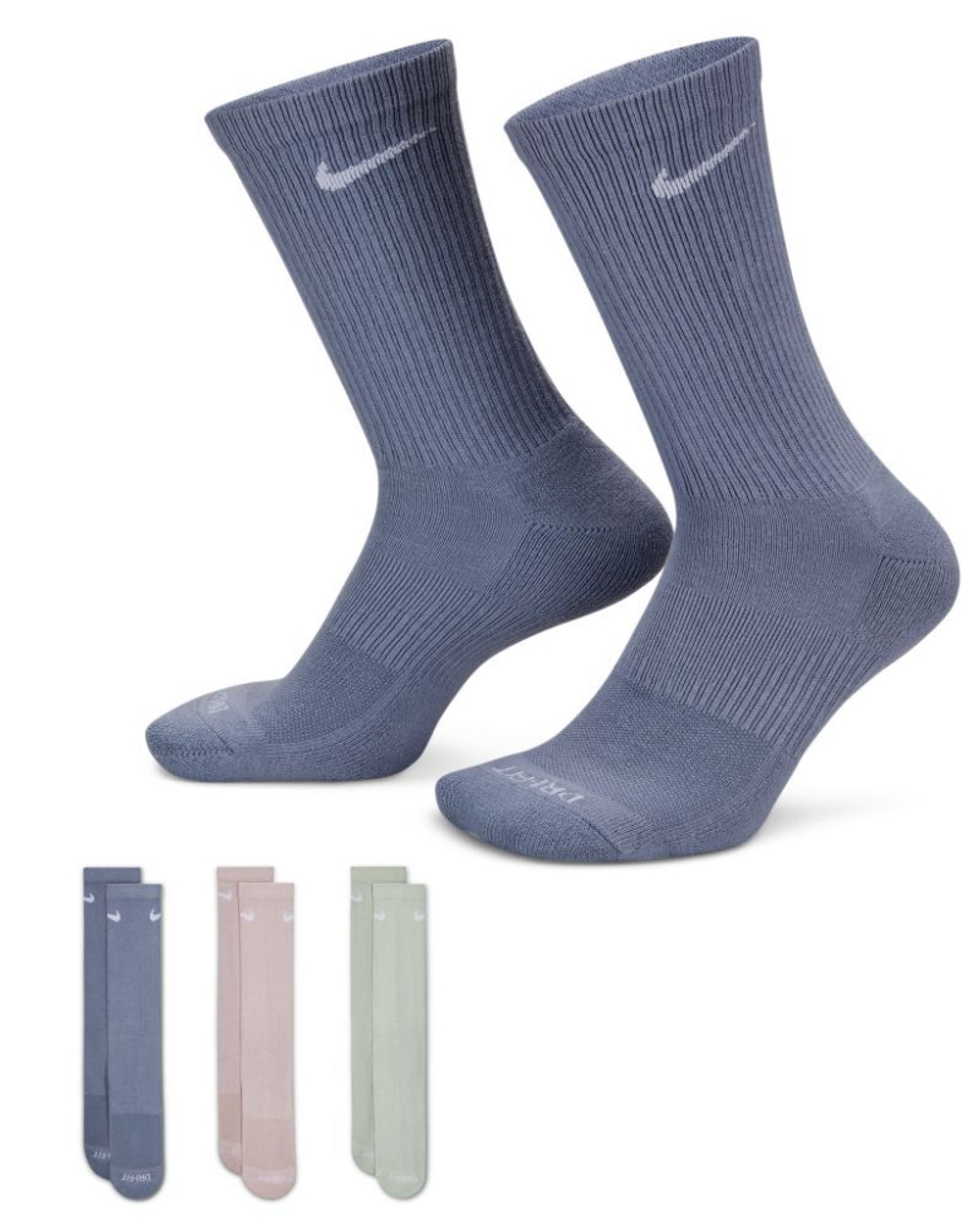 Теннисные носки Nike Everyday Plus Cushioned Training Crew Socks 3P - разноцветный