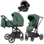 Коляска Carrello Alfa CRL-6522 2025 Nova DK791 Grey Line с базой Isofix 3 в 1 Meadow Green