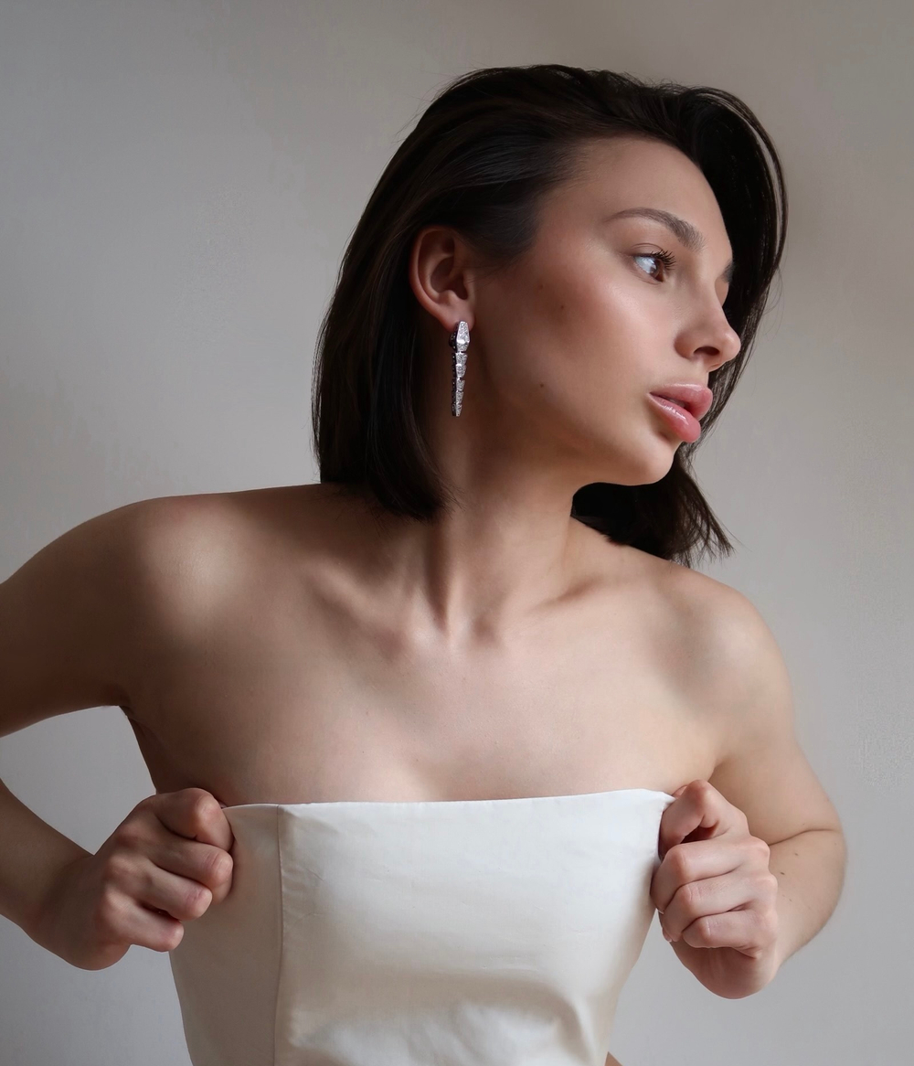 Серьги ЗМЕЙКИ ДЛИННЫЕ silver