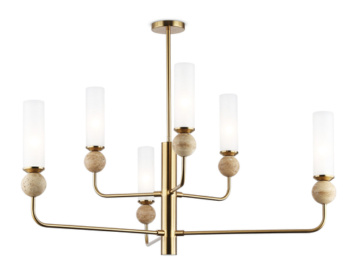 Светильник на штанге LH53251/6 BS/FR латунь/белый матовый E14*6 max 40W D1050*1445