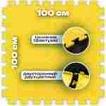 ЭВА-плитка жёлто-чёрная 100×100×3 см - мягкий коврик-пазл, пять линий, 50 шт.