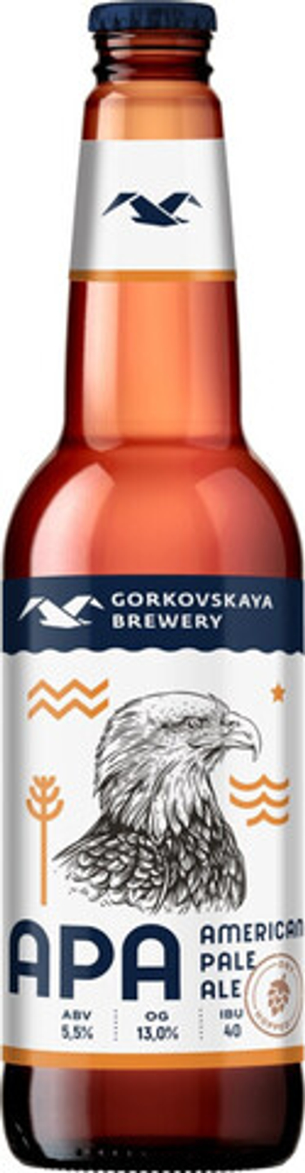 Пиво Горьковская Пивоварня Американский Пэйл Эль / Gorkovskaya Brewery APA 0.44 - стекло